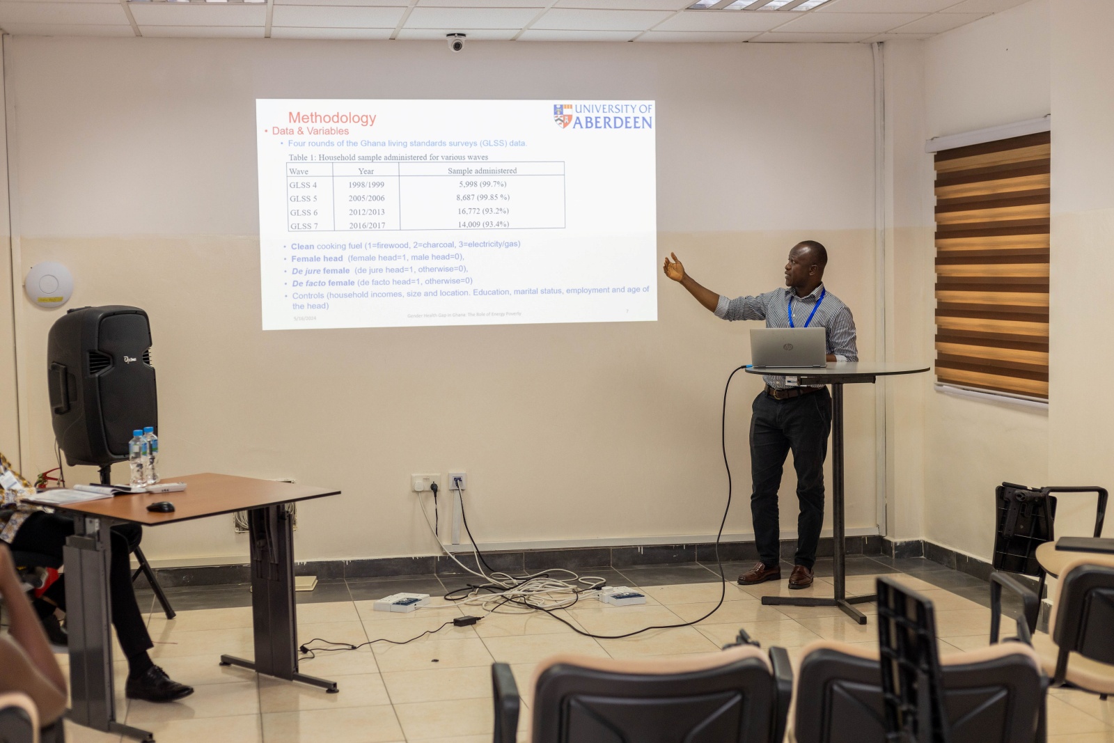 A researcher making a presentation during one of the sessions